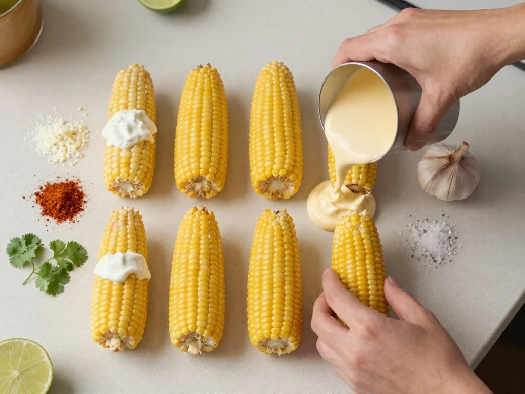 Ingredients for homemade Mexican street corn