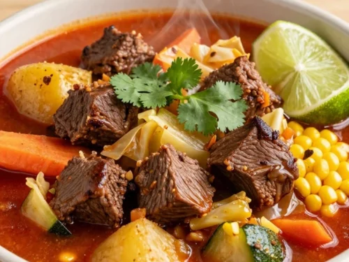 Easy Mexican Beef Stew Recipe with Potatoes, Carrots, and Corn
