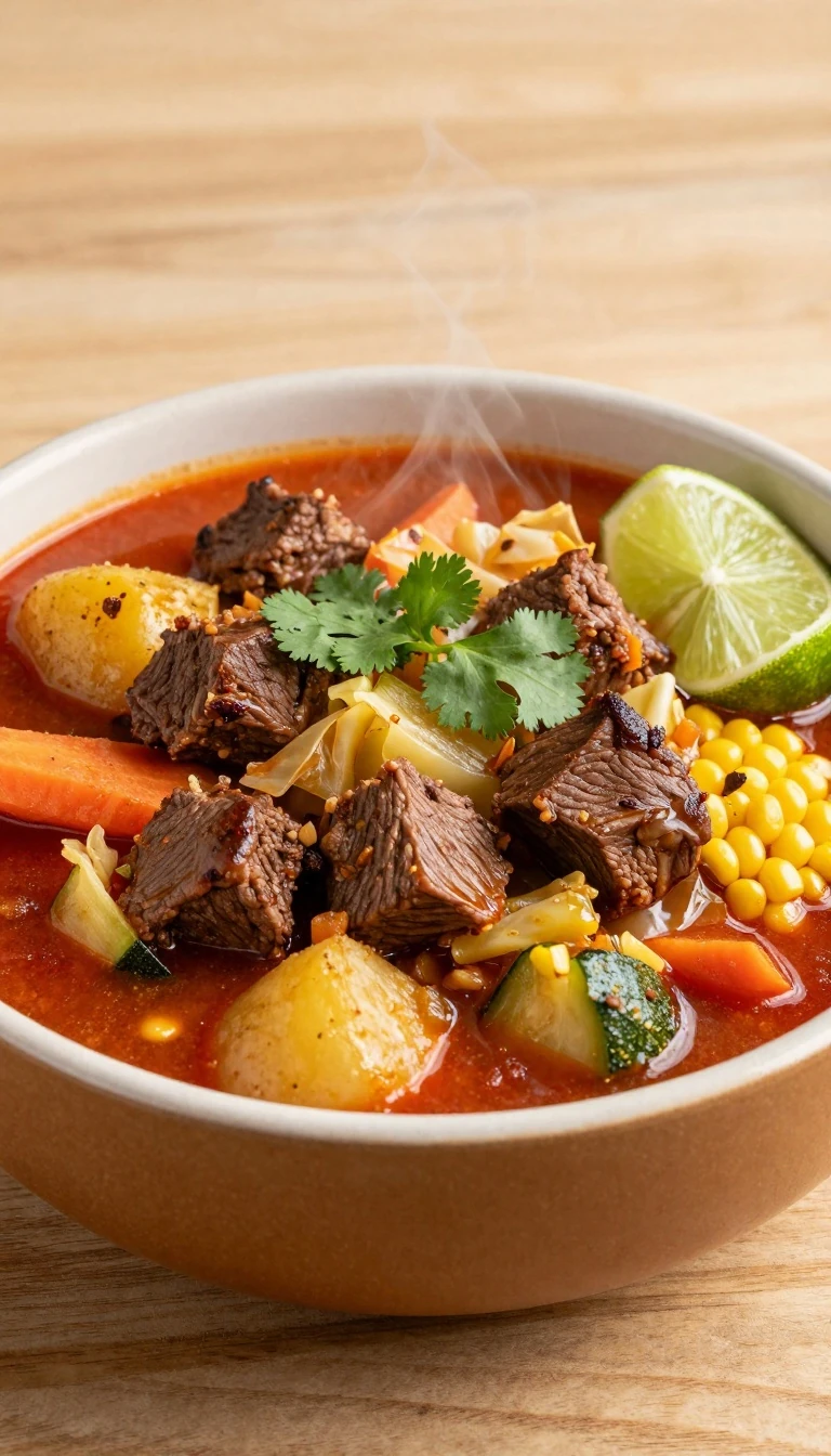 Easy Mexican Beef Stew Recipe with Potatoes, Carrots, and Corn