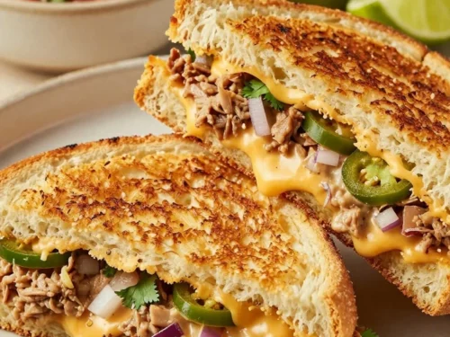 Easy Mexican Tuna Melt Recipe with Salsa, Lime, and Jalapeño