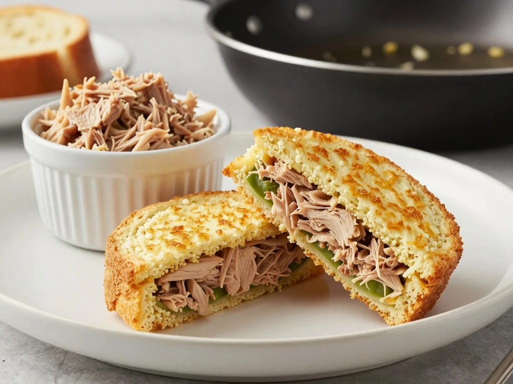 Tuna melt and leftover tuna filling ready for storage or reheating