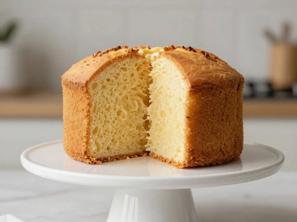 Tall golden Mile High Pound Cake with a tender fine crumb