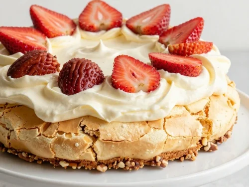 Authentic Mexican Mostachón Cake Recipe with Strawberries and Pecans