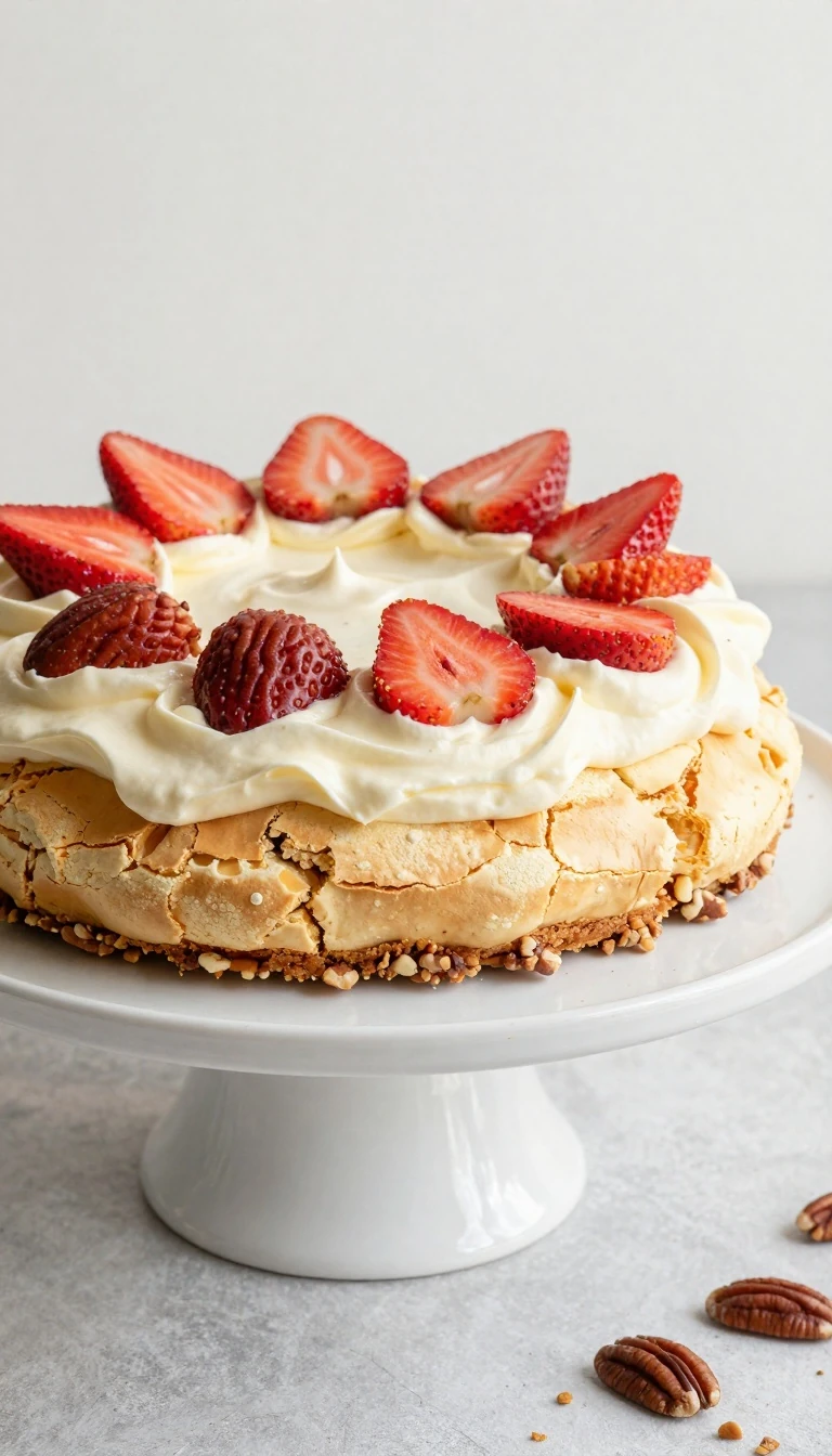Authentic Mexican Mostachón Cake Recipe with Strawberries and Pecans