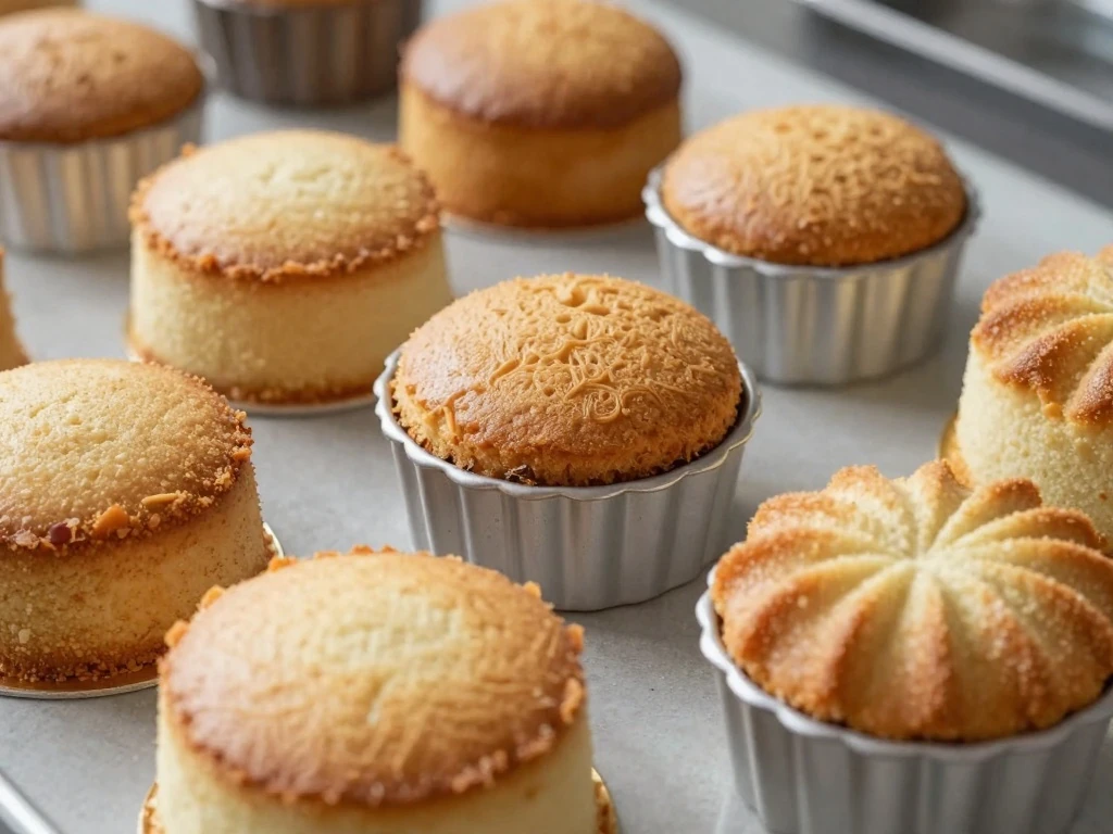 Different cakes prepared with homemade pan release