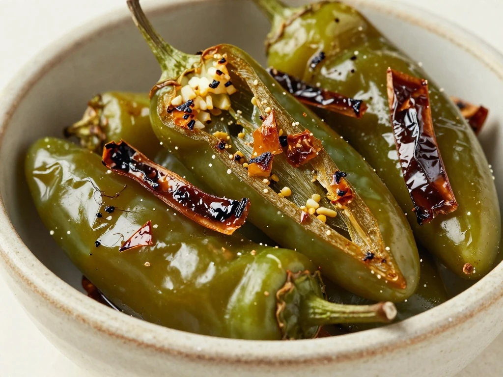 Roasted New Mexico green chile prepared for beef stew