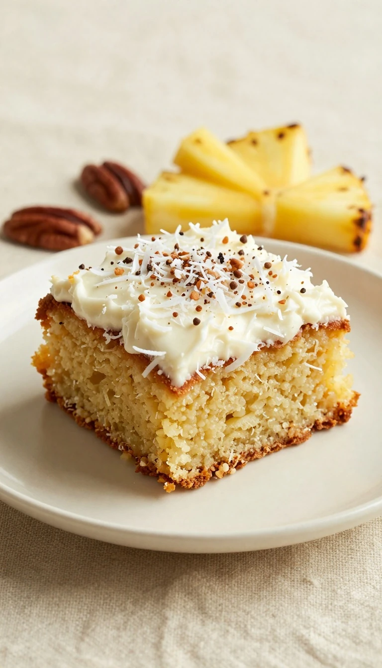 Old Fashioned Pineapple Cake Recipe with Coconut-Pecan Frosting