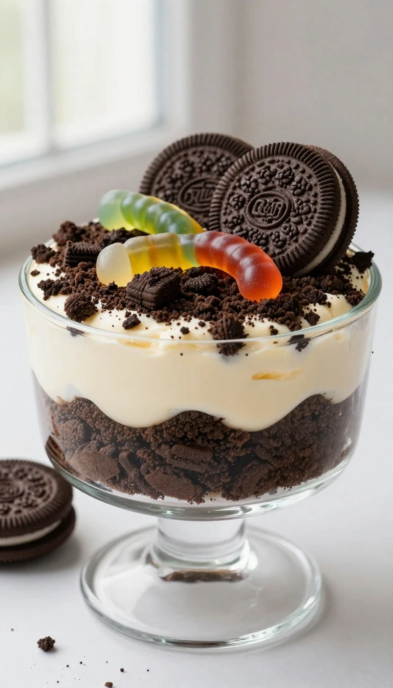 Easy Oreo Dirt Cake Recipe with Creamy Pudding and Gummy Worms