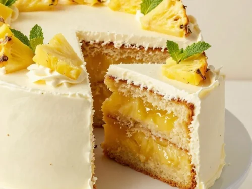 Pineapple Layer Cake Recipe with Cream Cheese Frosting