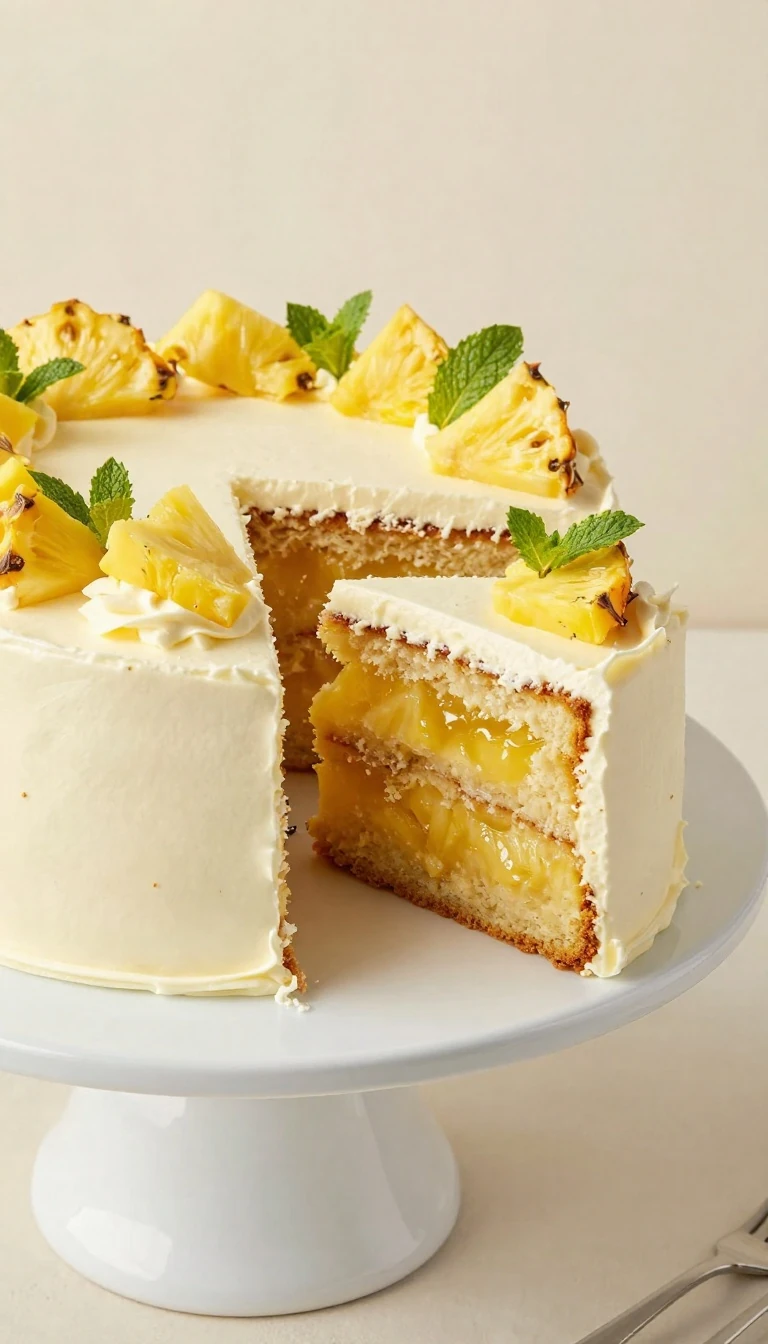 Pineapple Layer Cake Recipe with Cream Cheese Frosting