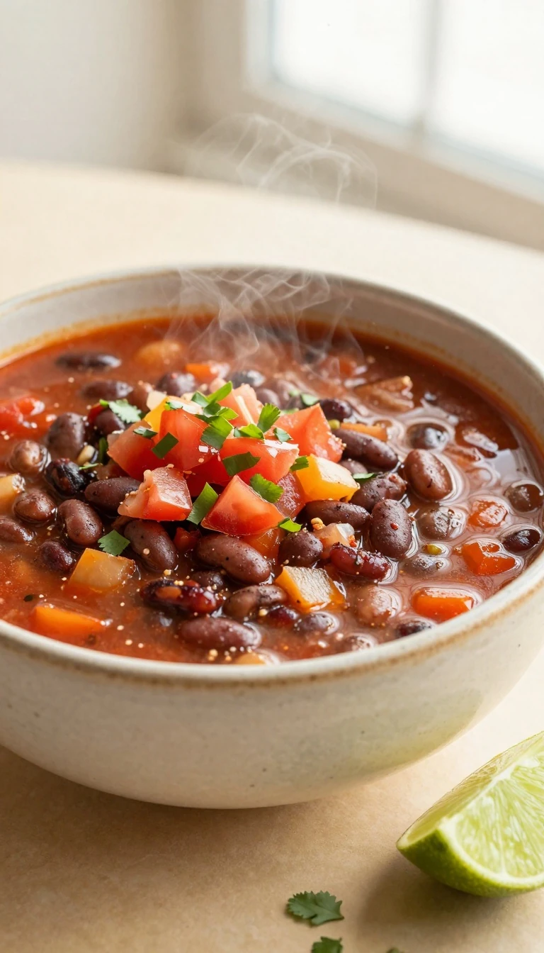 Healthy Pinto Bean Soup with Fresh Salsa