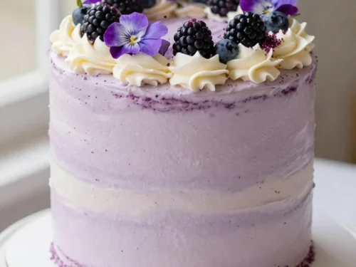 Purple Velvet Cake Recipe with Blackberry Cream Cheese Frosting