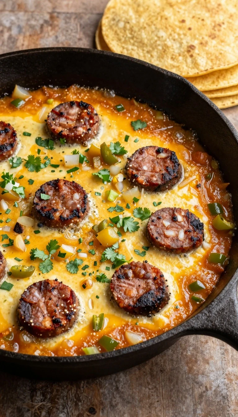 Queso Fundido with Chorizo Recipe: Bubbling Mexican Cheese Dip