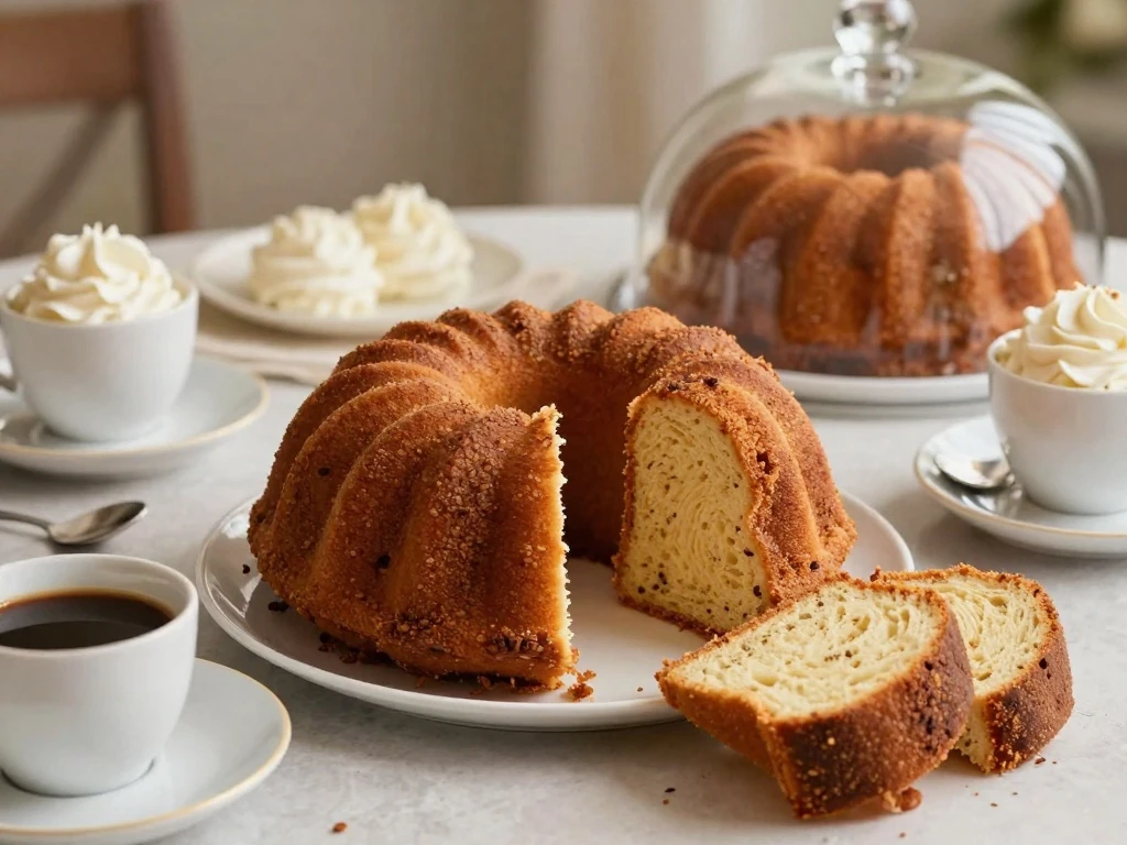 Rum Bundt cake served for a special occasion