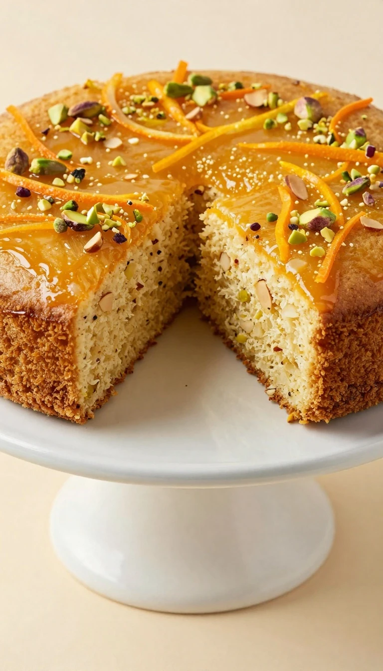 Semolina Cake Recipe with Orange Syrup