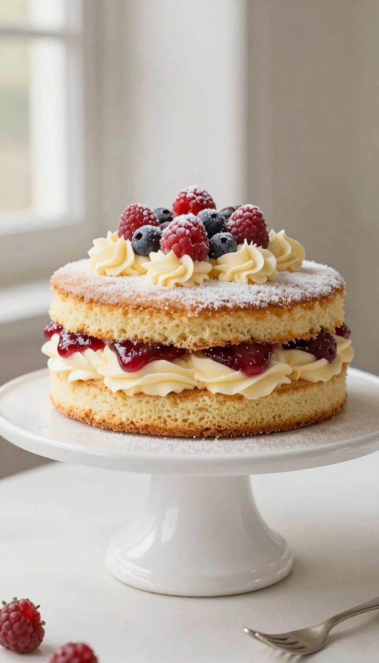 Simple Cake Designs: Classic Victoria Sponge Cake with Easy Decoration