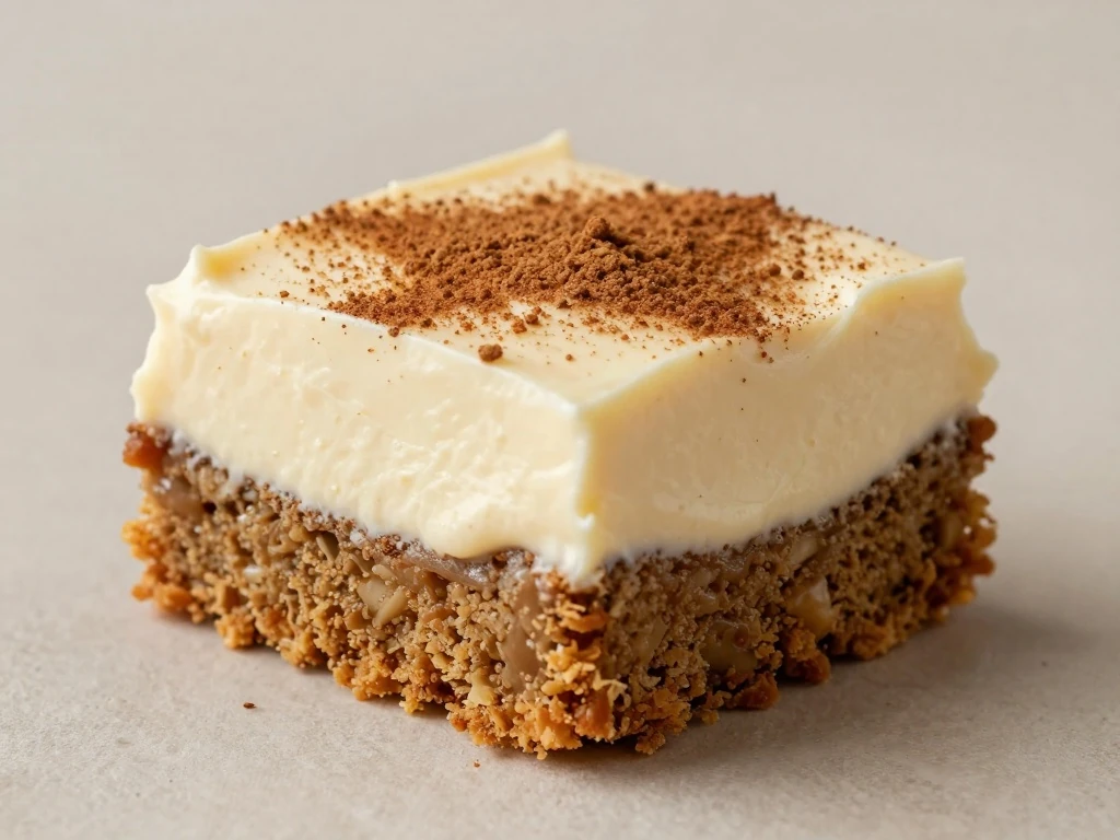 Slice of spiced chai cake with creamy cream cheese frosting