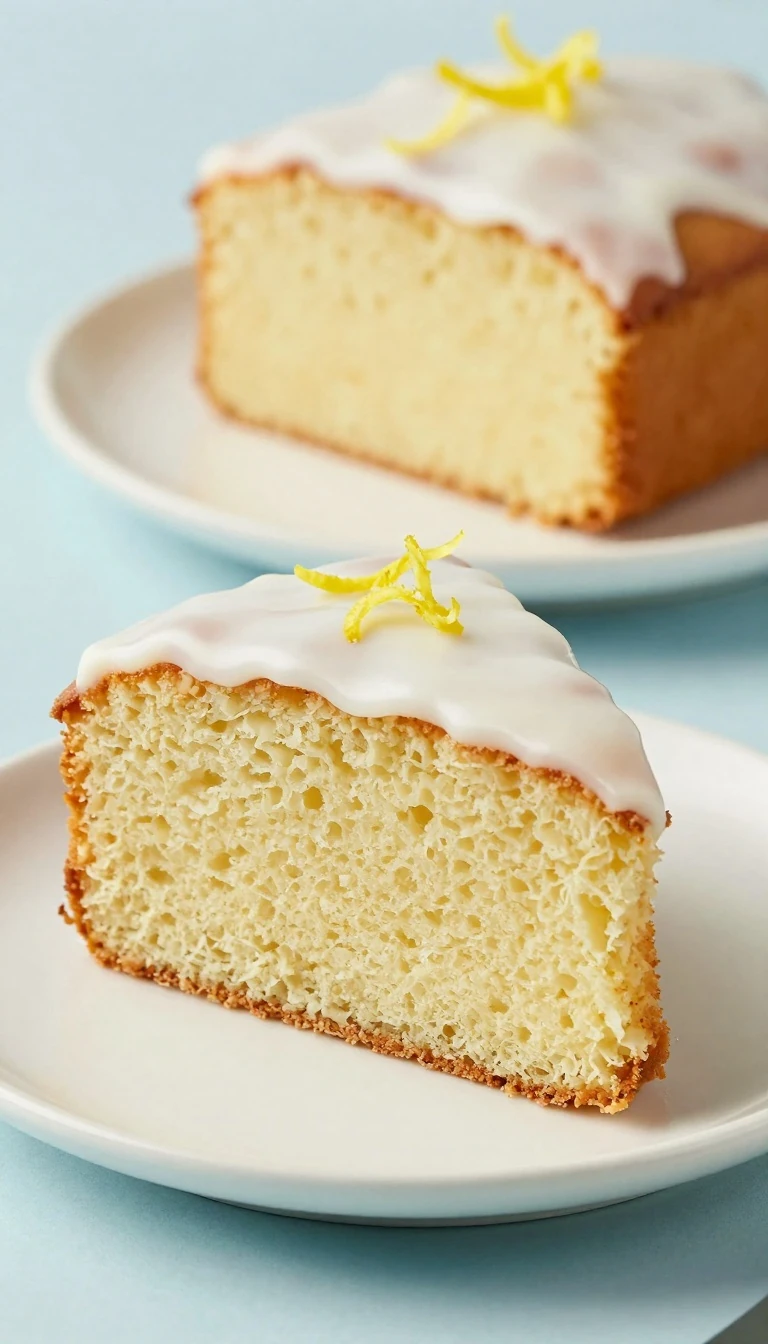 Starbucks-style Lemon Pound Cake loaf with white glaze