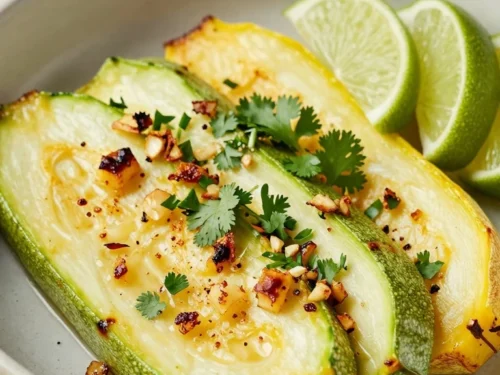 Summer Squash with Toasted Garlic and Lime Recipe