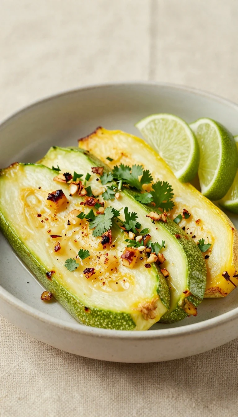Summer Squash with Toasted Garlic and Lime Recipe