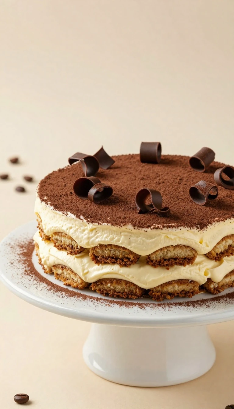 Tiramisu Cake Recipe with Espresso-Soaked Vanilla Sponge