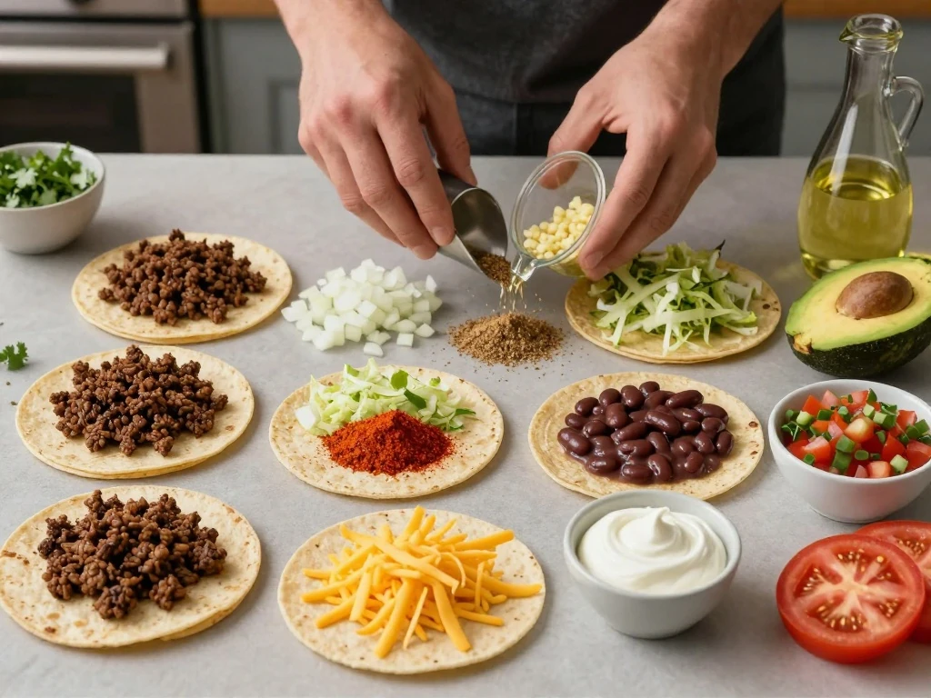 Ingredients for an easy tostadas compuestas recipe