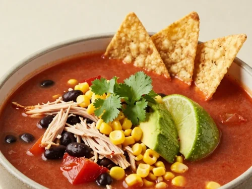 Turkey Tortilla Soup Recipe with Black Beans, Corn, and Crispy Strips Turkey Tortilla Soup Recipe with Black Beans, Corn, and Crispy Strips