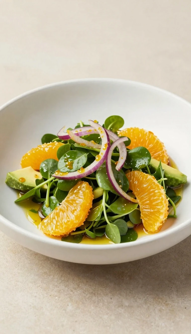 Watercress Salad with Tequila Tangerine Dressing