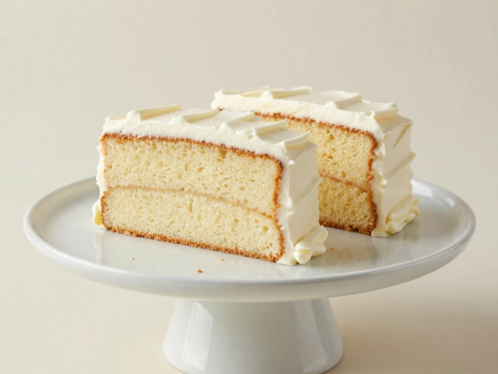 Neatly sliced white velvet cake ready to serve