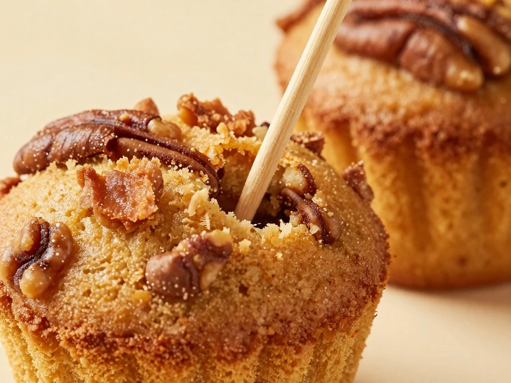 Moist crumb and cinnamon pecan layer in yellow cake mix coffee cake