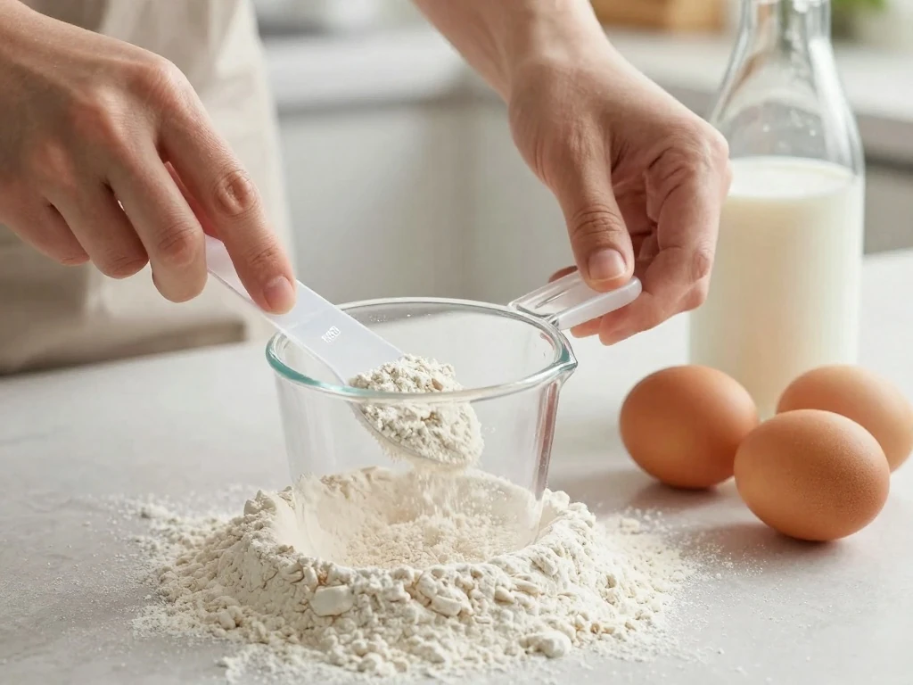 Properly measuring flour for a tender yellow cake